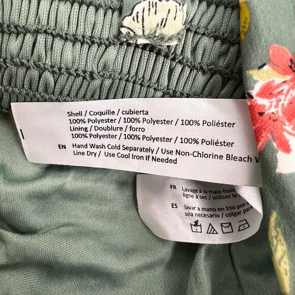 BOG Tank Top Womens Large - NWT-Collective Sage Green Floral Padded Crop Halter - Picture 6 of 7